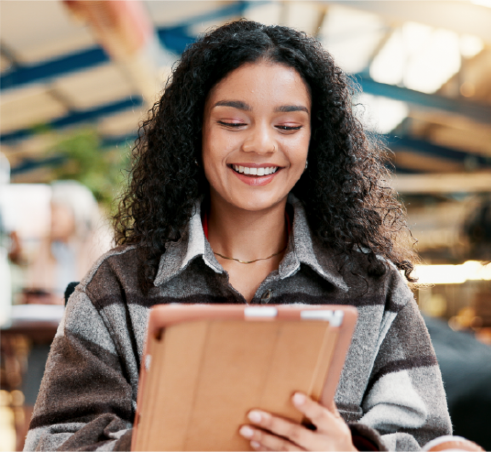 Student with tablet